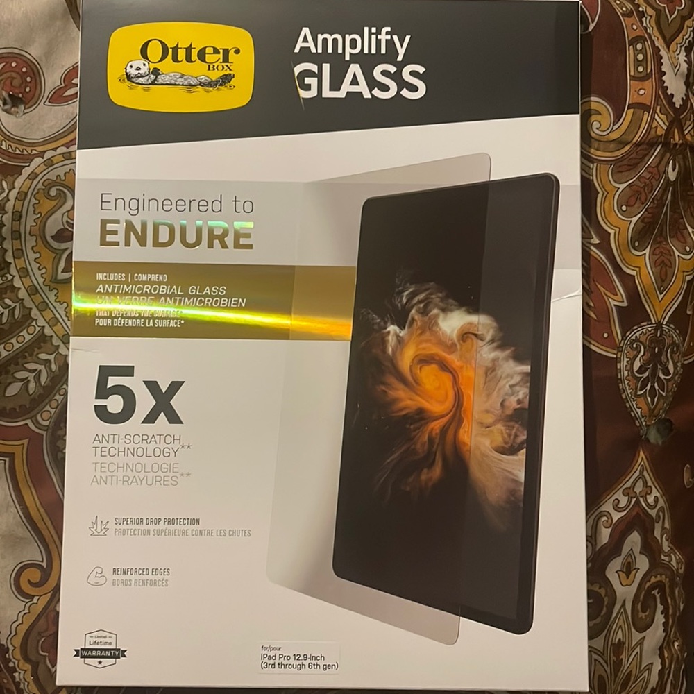 OtterBox amplify glass or iPad Pro 12.9 inch third through sixth generation.